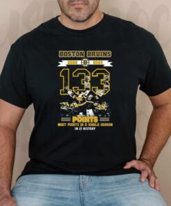 Boston Bruins 2022 2023 133 Points Tied Most Points In A Single Season Shirt