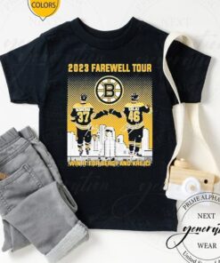 Boston Bruins Patrice Bergeron And David Krejci 2023 Farewell Tour Signatures TShirt