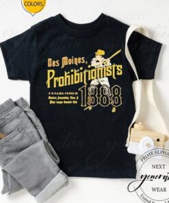 Des Moines Prohibitionists Iowa Vintage Defunct Baseball Teams TShirts