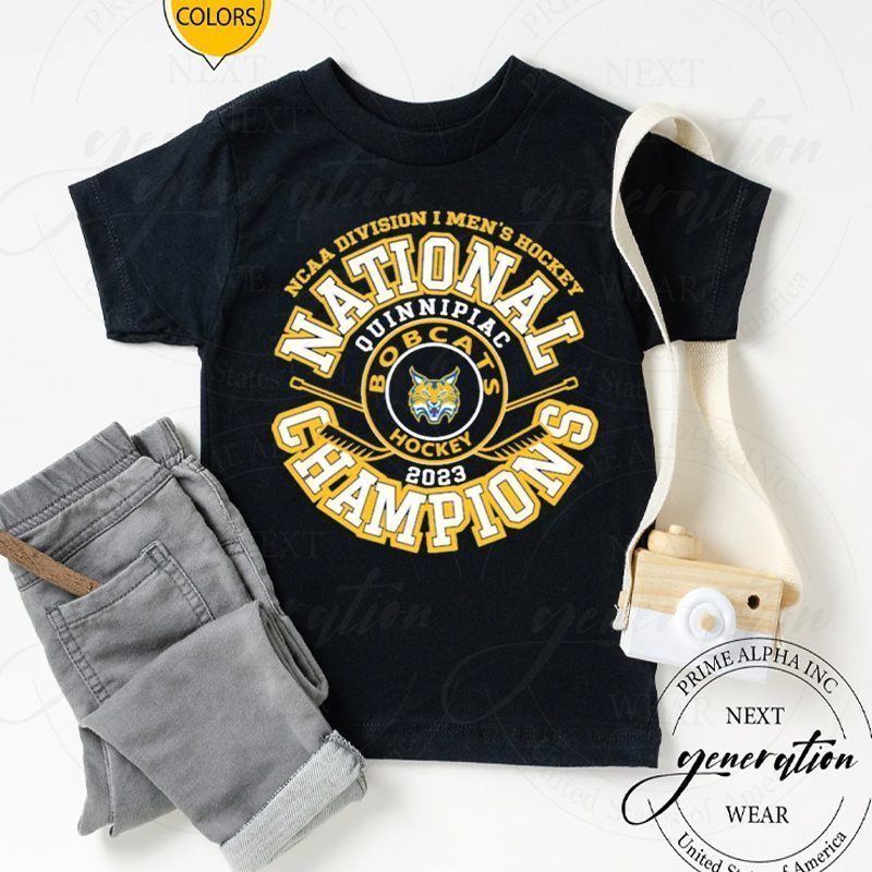 Quinnipiac Bobcats Blue 84 2023 Ncaa Men’s Ice Hockey National Champions Top Rung t shirt