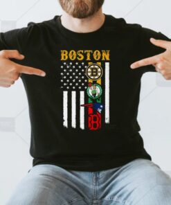 Boston City Of Champion American Flag T Shirts