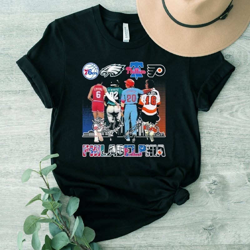 Philadelphia Skyline Sport Teams Erving R. White Schmidt And Clarke Signatures Shirt Philadelphia Skyline Sport Teams Erving R. White Schmidt And Clarke Signatures Shirt