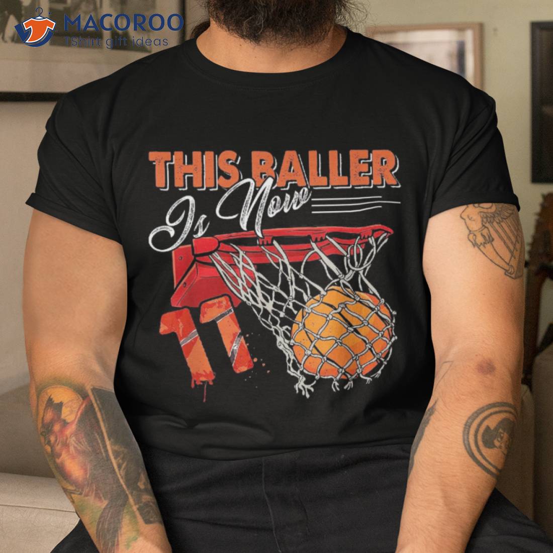 11th Birthday Basketball Tshirt Funny 11 Years Old Kids Gift Shirt