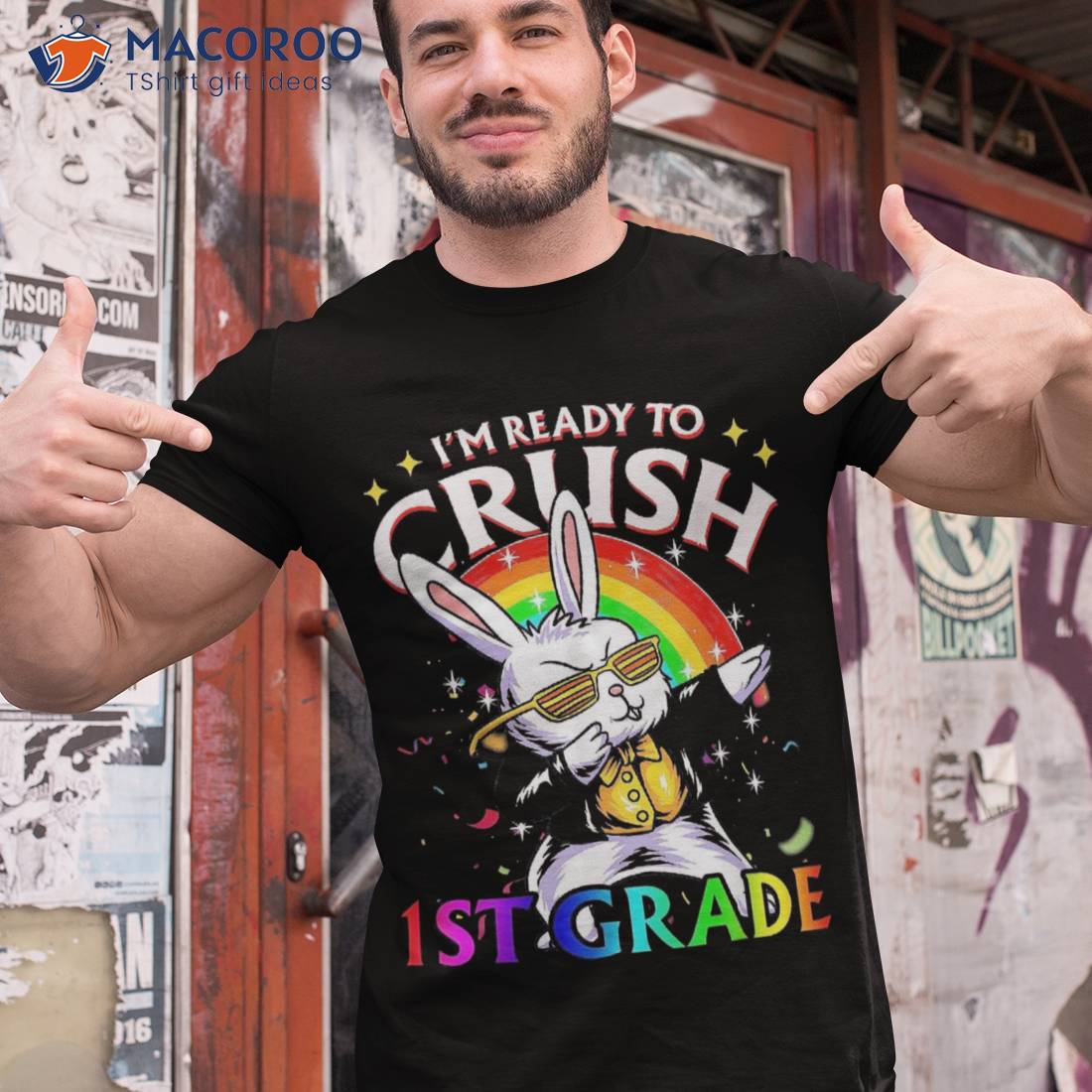 1st Grade Dabbing Bunny Back To School I'm Ready Crush Shirt