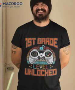 1st Grade Level Unlocked Gamer First Day Of School Boys Shirt