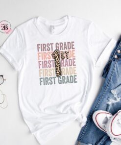 1st Grade Teacher Shirt, First Grade Leopard