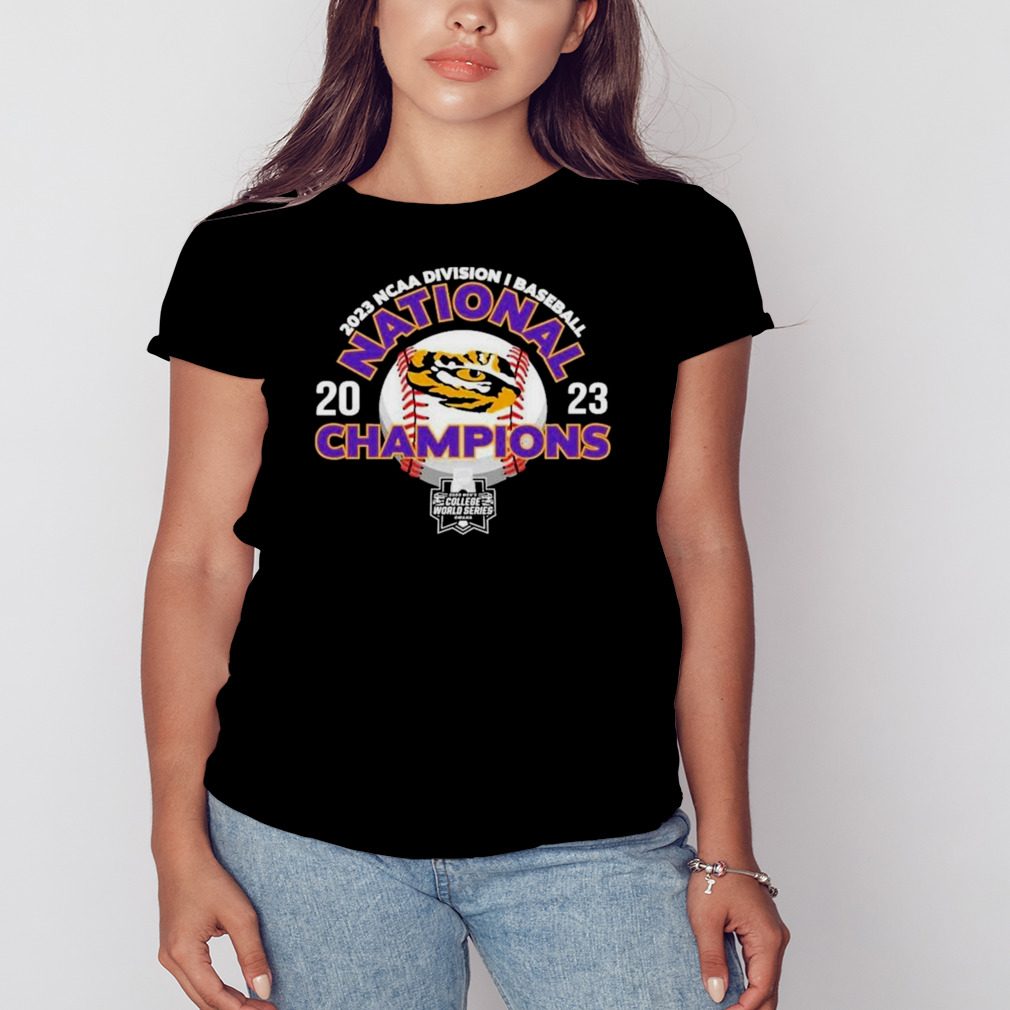 2023 NCAA DI baseball national Champions LSU Tigers logo shirt