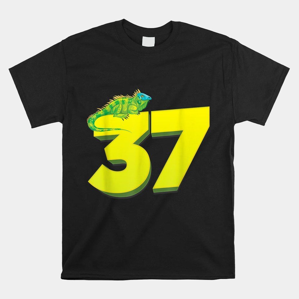 37th Birthday 37 Years Lizard Iguana Reptile Pet Zoo Shirt