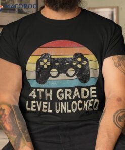 4th Grade Level Unlocked Video Gamer Back To School Boys Shirt