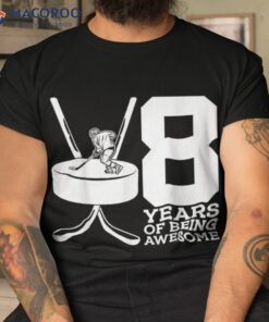 8 Years Of Being Awesome Ice Hockey 8th Birthday Shirt