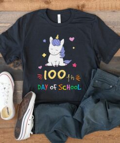 Adorable 100 Days of School Shirt Unicorn Girls Costume Gift T Shirt