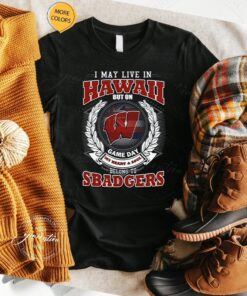 I May Live In Hawaii But On Game Day My Heart & Soul Belongs To Wisconsin Badgers Unisex T Shirt