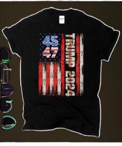 Trump 2024 45 47 Squared American Flag Vintage Shirt