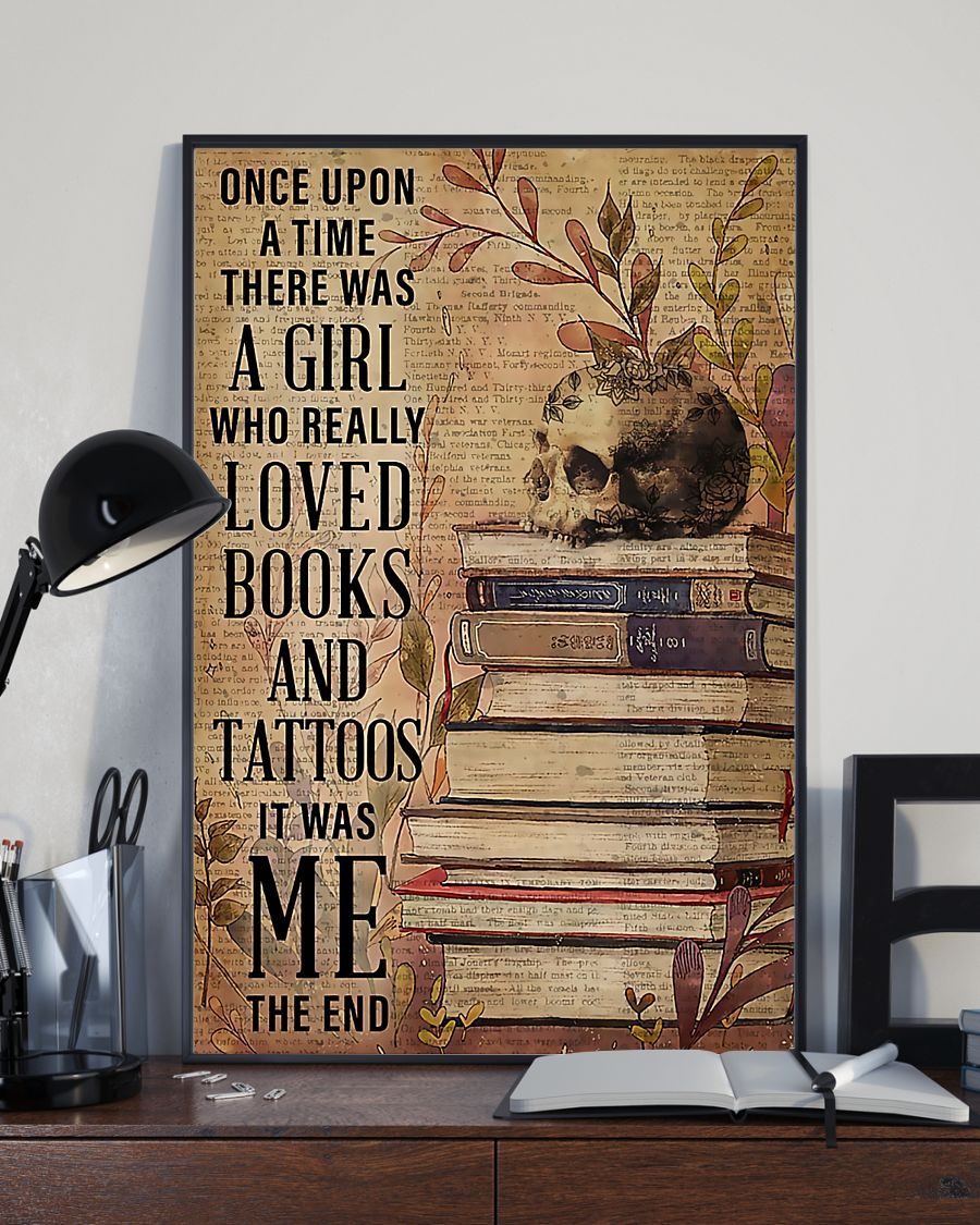 A Girl Who Really Loved Books And Tattoos Poster