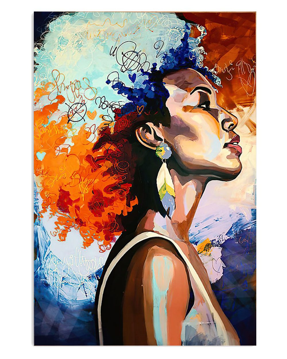 African American Afro Colorful Girl Poster