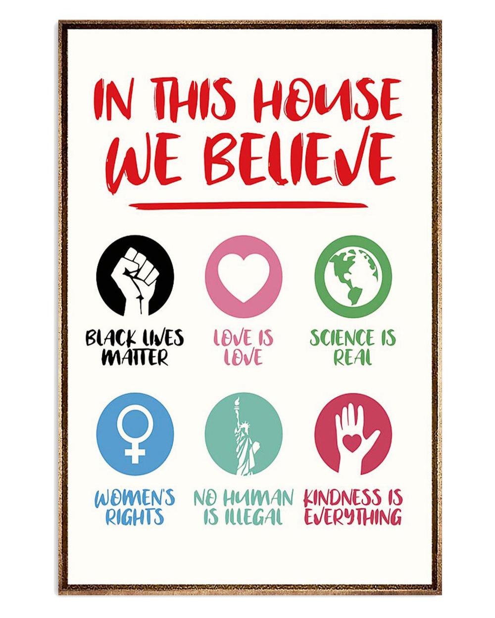 African American Afro In This House We Believe Black Girl Poster
