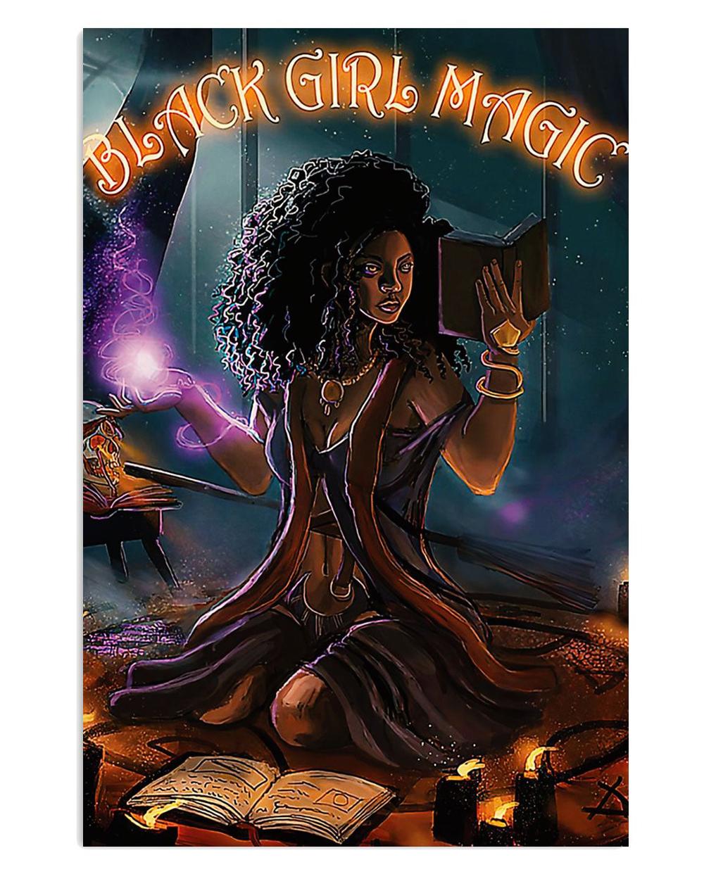 African American Afro Juneteenth Day Black Girl Magic Witch Poster