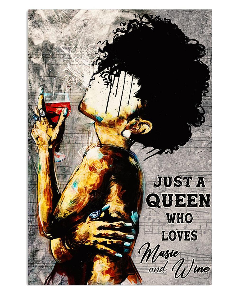 African American Afro Juneteenth Day Black Queen Music Wine Poster