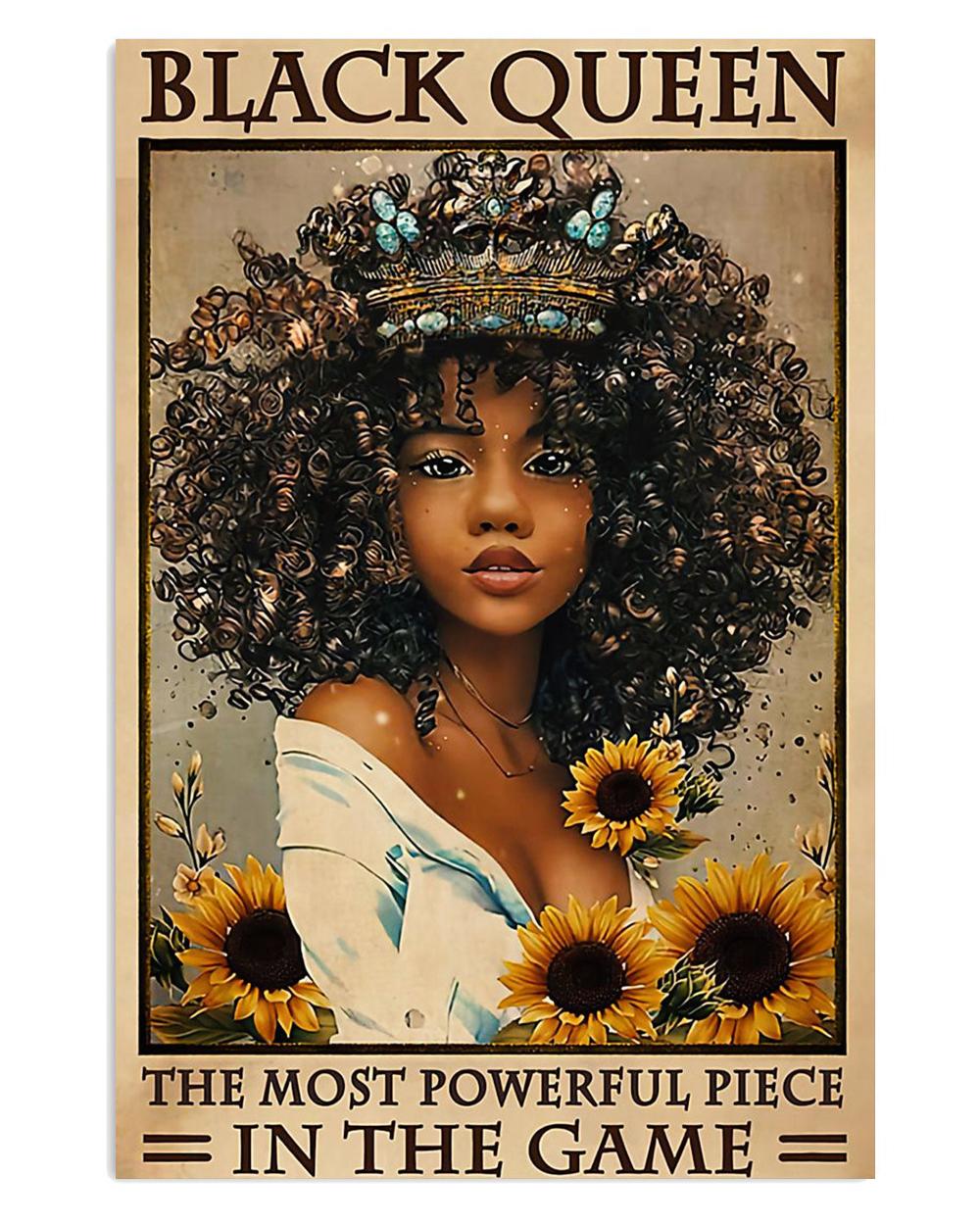 African American Afro Juneteenth Day Black Queen Powerful Piece Poster