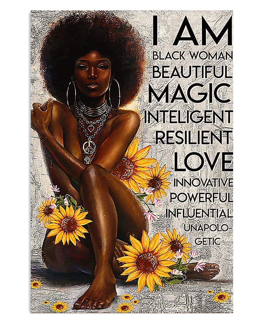 African American Afro Juneteenth Day Black Woman Beautiful Magic Poster
