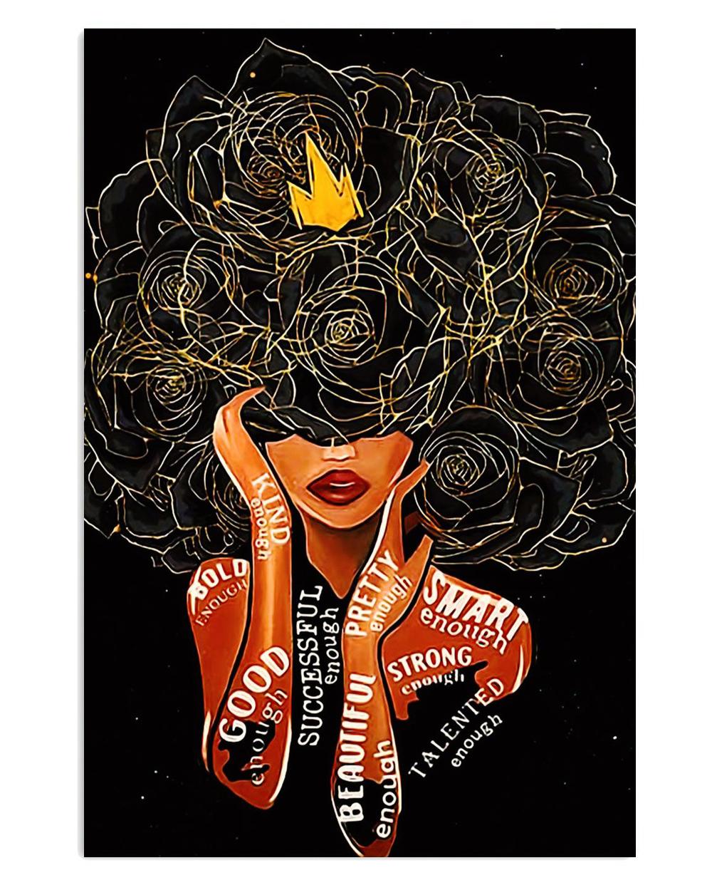 African American Afro Juneteenth Day Bold Kind Smart Girl Poster