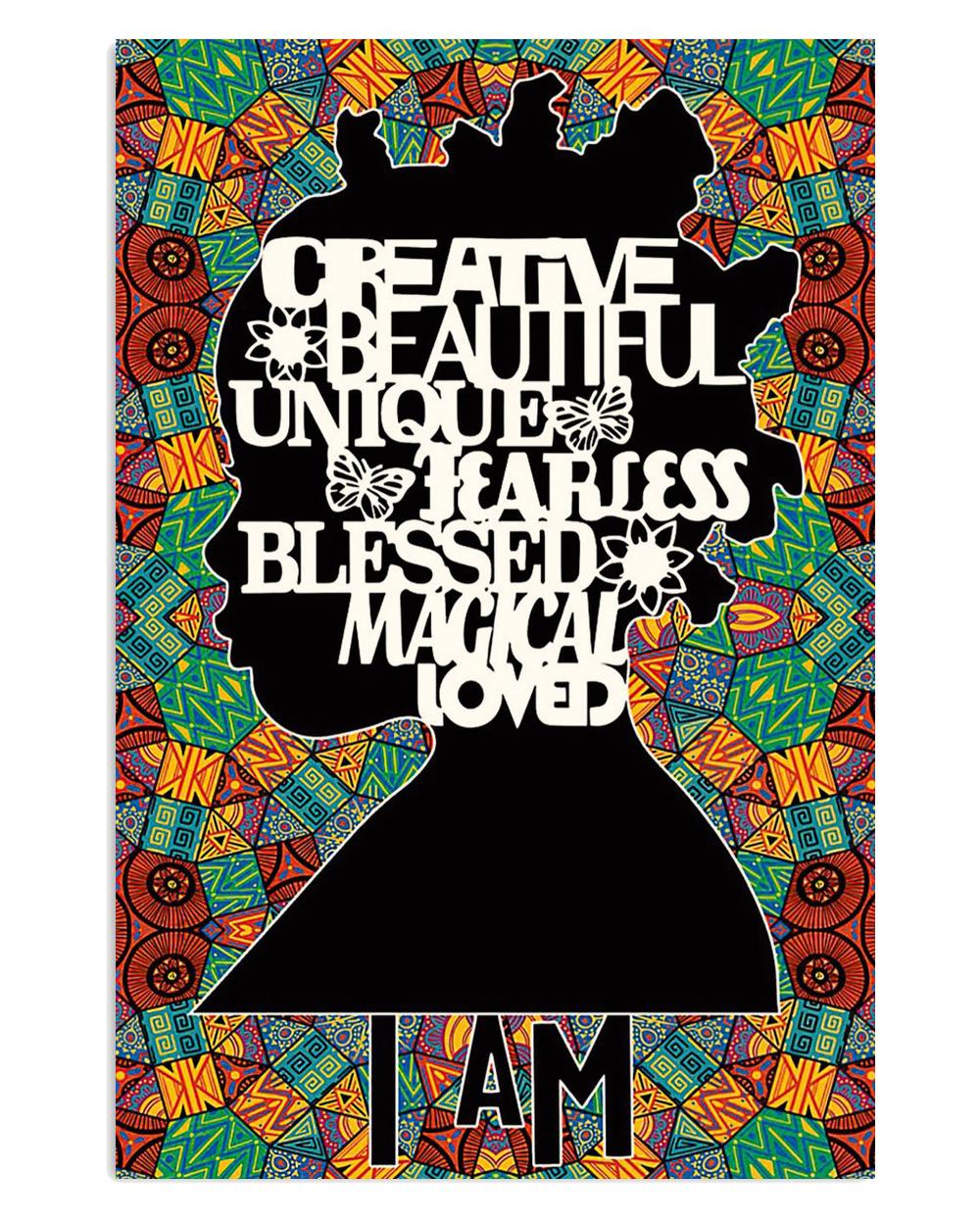 African American Afro Juneteenth Day Creative Beautiful Black Woman Poster