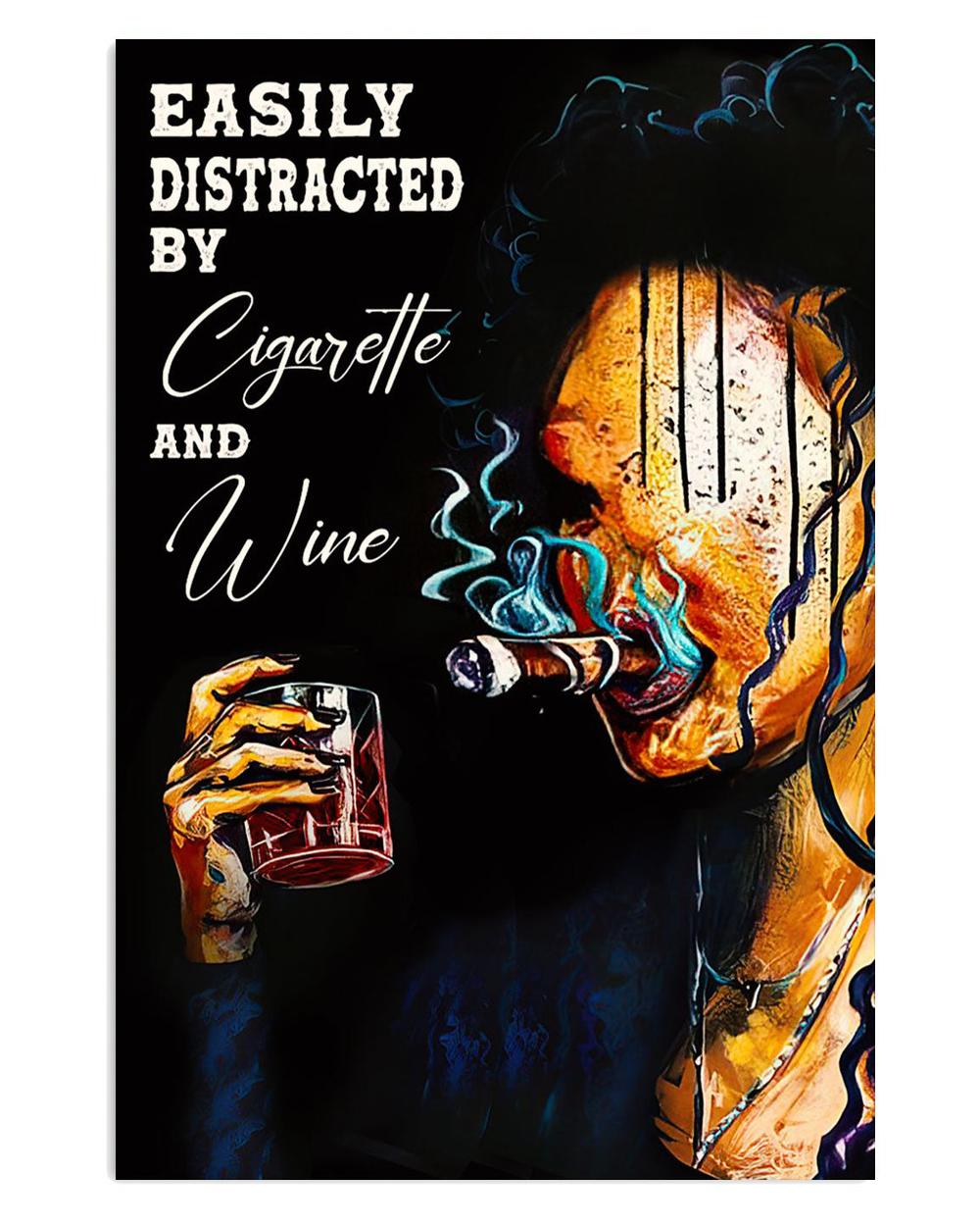 African American Afro Juneteenth Day Distracted By Cigarette Wine Poster