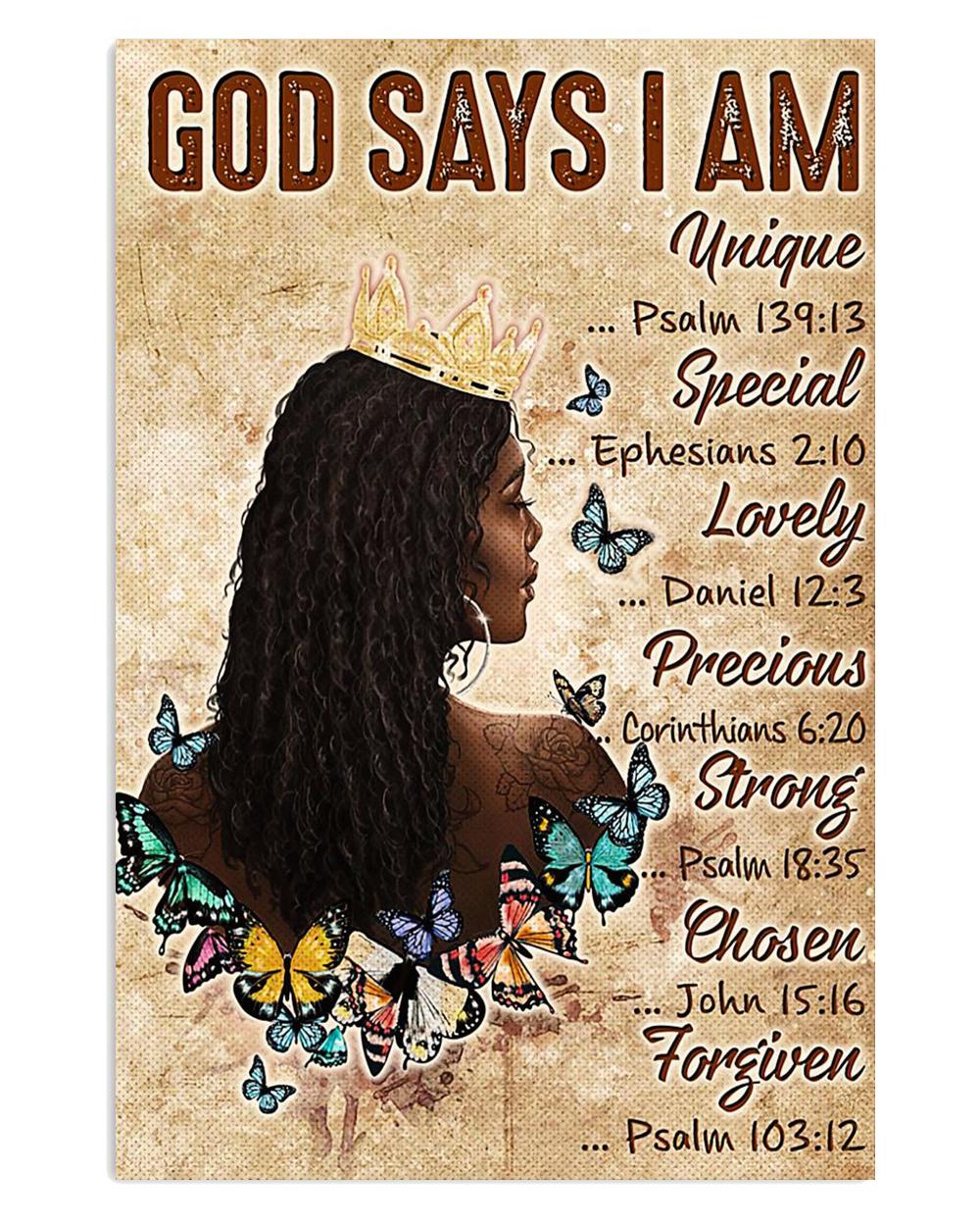 African American Afro Juneteenth Day God Says I Am Special Poster