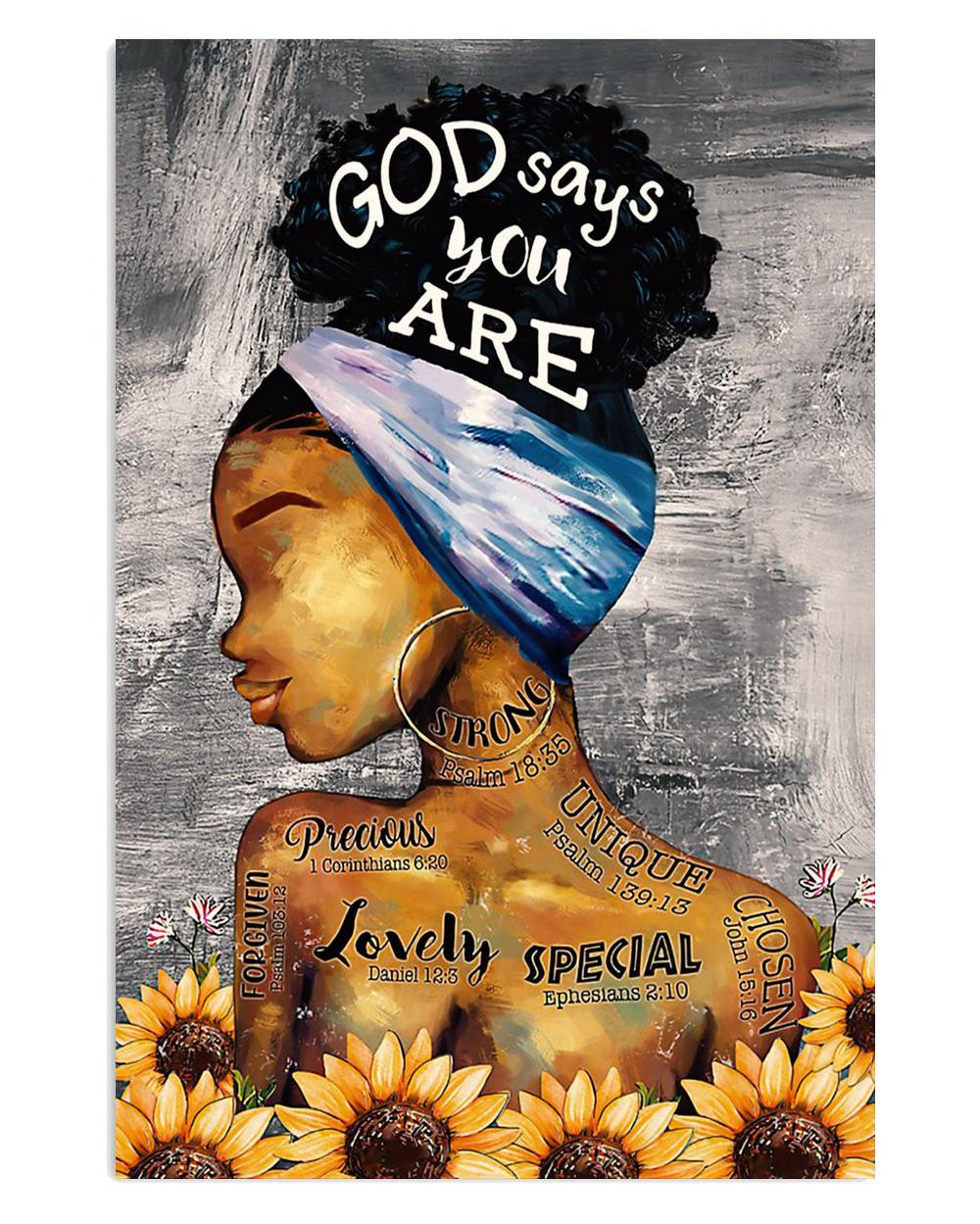 African American Afro Juneteenth Day God Says You Are Poster