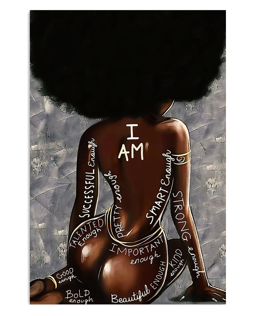 African American Afro Juneteenth Day I Am Beautiful Enough Poster