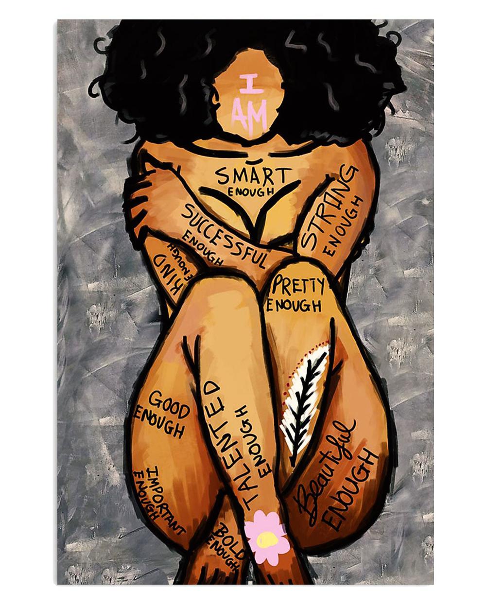 African American Afro Juneteenth Day I Am Good Enough Poster