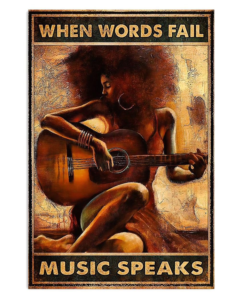 African American Afro Juneteenth Day Loves Music Vintage Poster