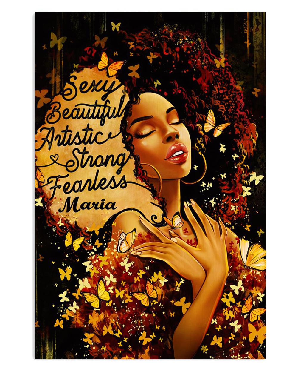 African American Afro Juneteenth Day Personalized Name Customized Name Black Woman Poster