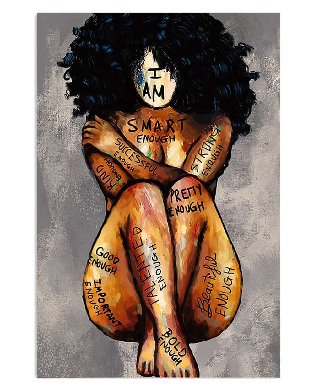 African American Afro Juneteenth Day Room I Am Pretty Enough Poster