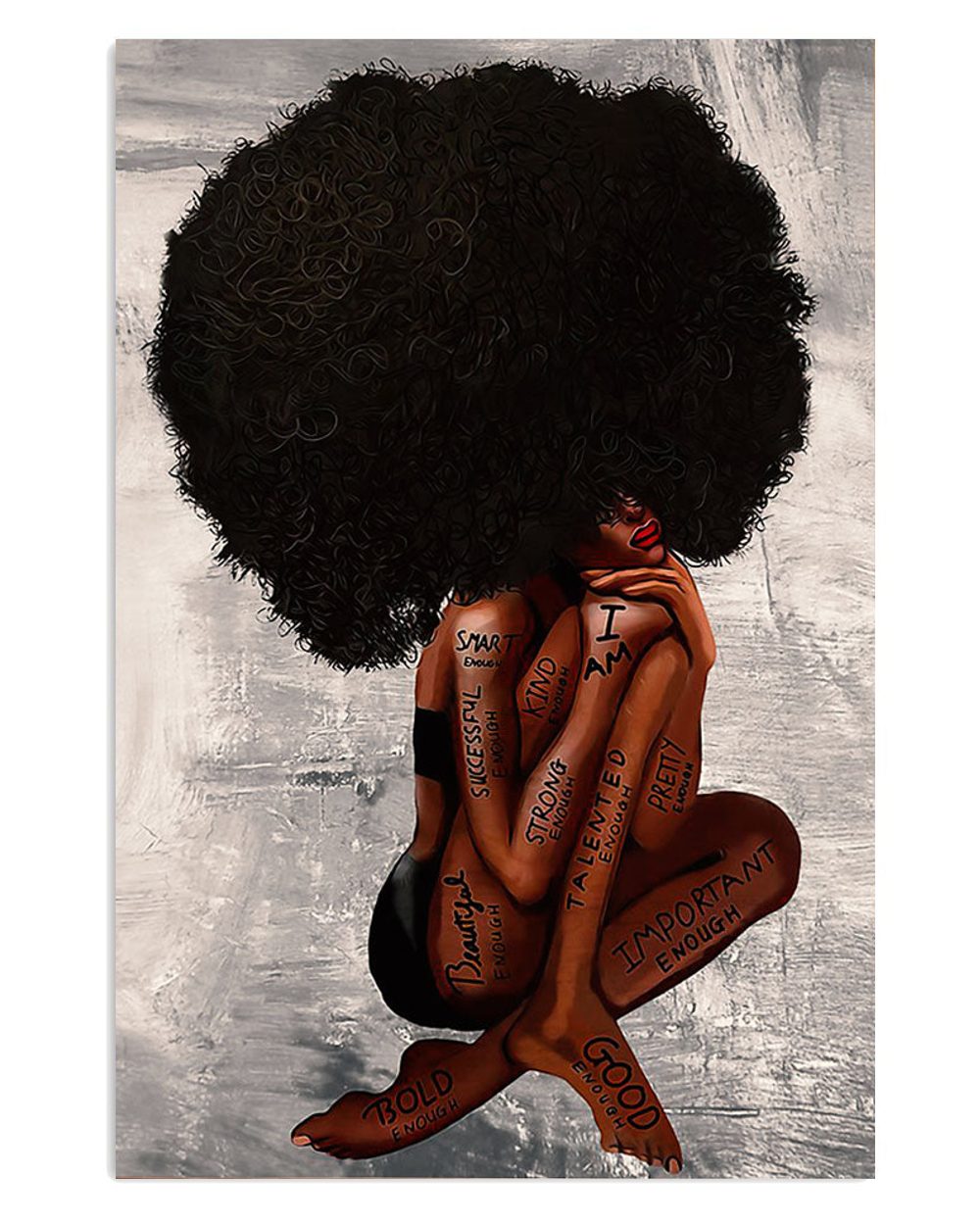 African American Afro Juneteenth Day Room I Am Strong Poster