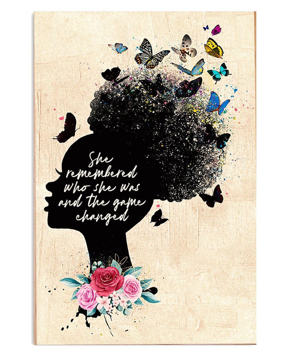 African American Afro Juneteenth Day Room Inspirational Quotes Butterflies 1 Poster