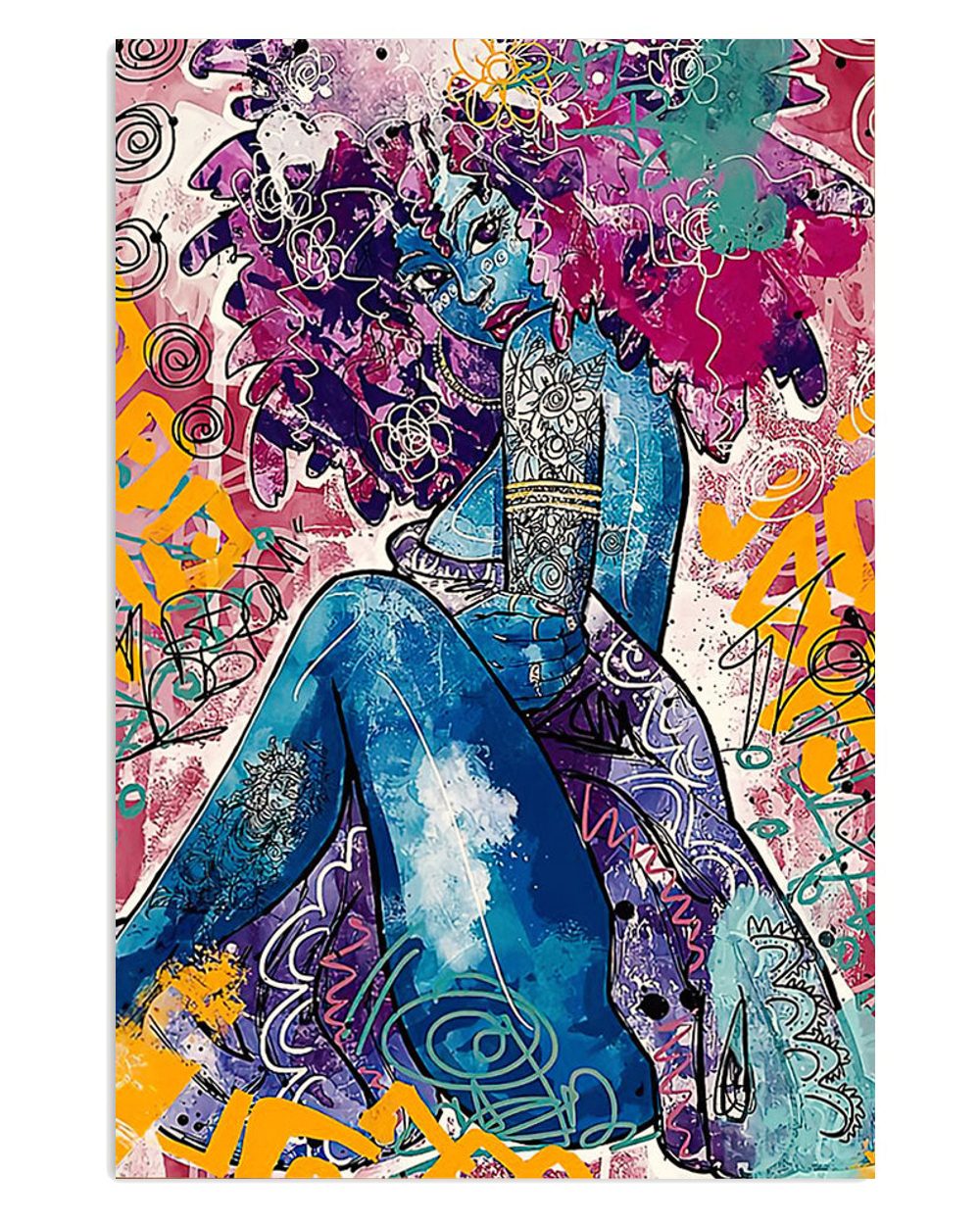 African American Afro Juneteenth Day Room Pretty Black Woman Poster