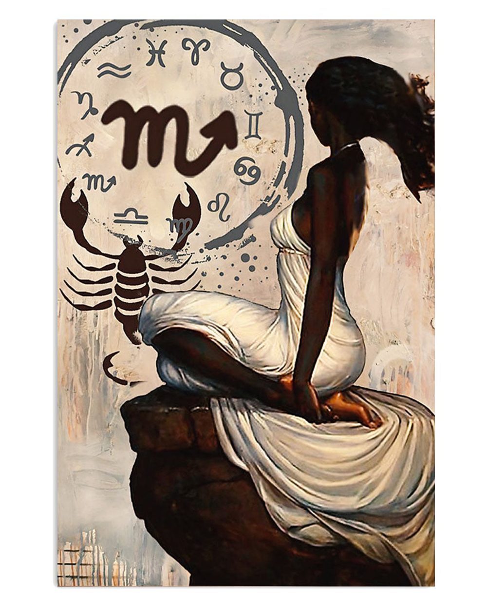 African American Afro Juneteenth Day Room Scorpion Zodiac Black Woman Poster