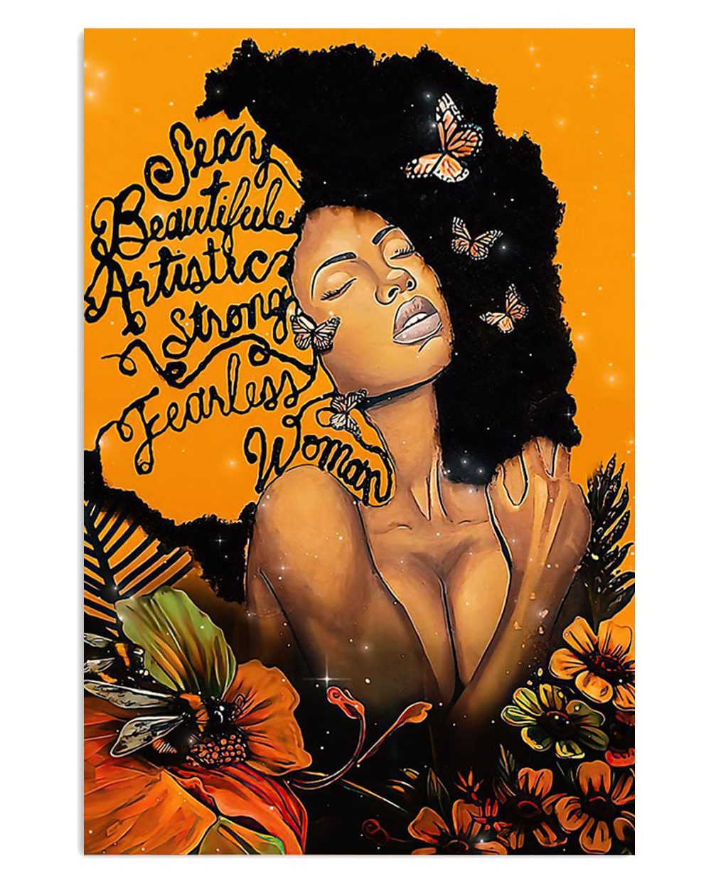 African American Afro Juneteenth Day Room Sexy Strong Girl Poster