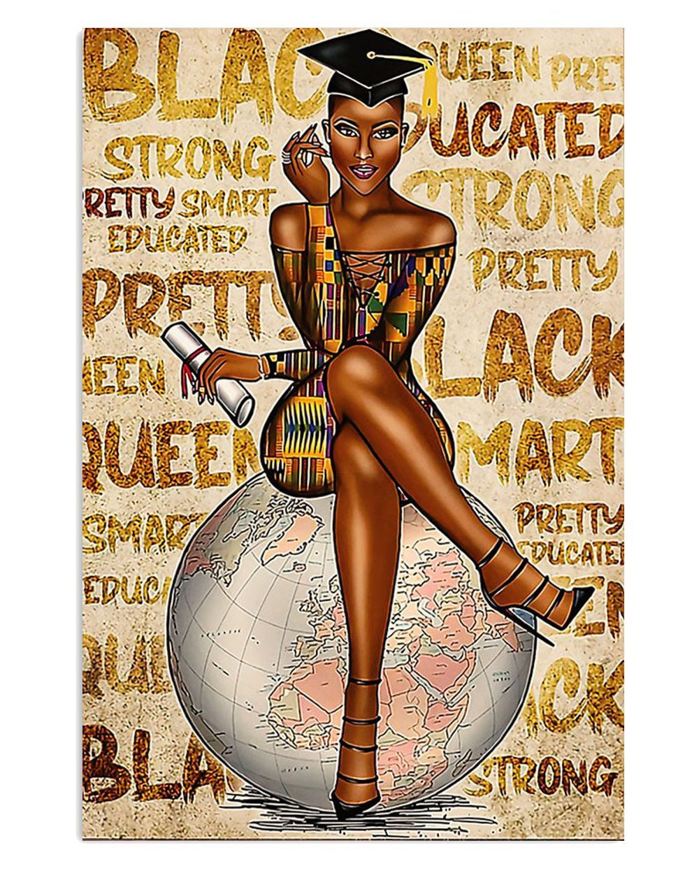 African American Afro Juneteenth Day Room Smart Black Queen Educated Poster