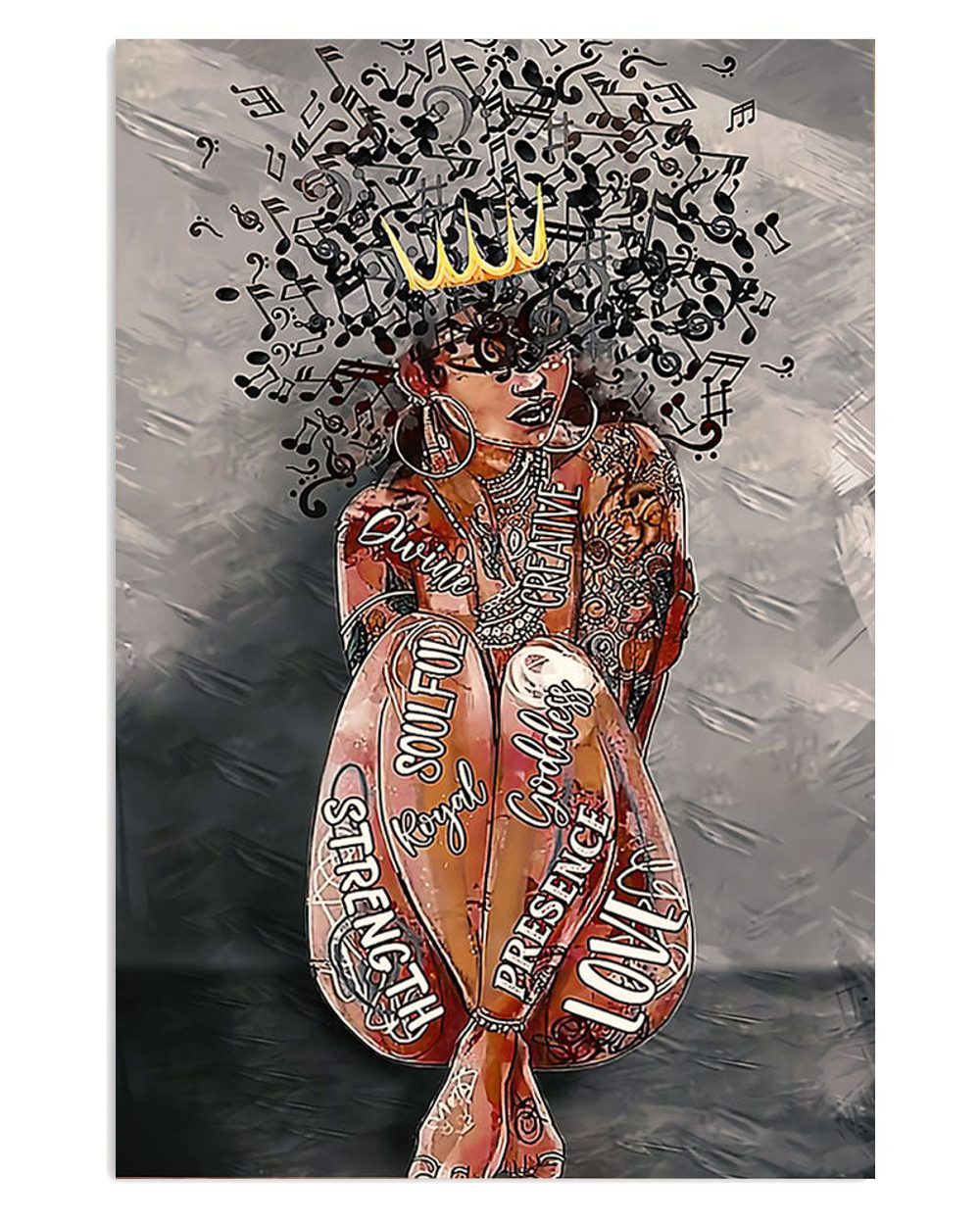 African American Afro Juneteenth Day Room Soulful Love Girl Poster