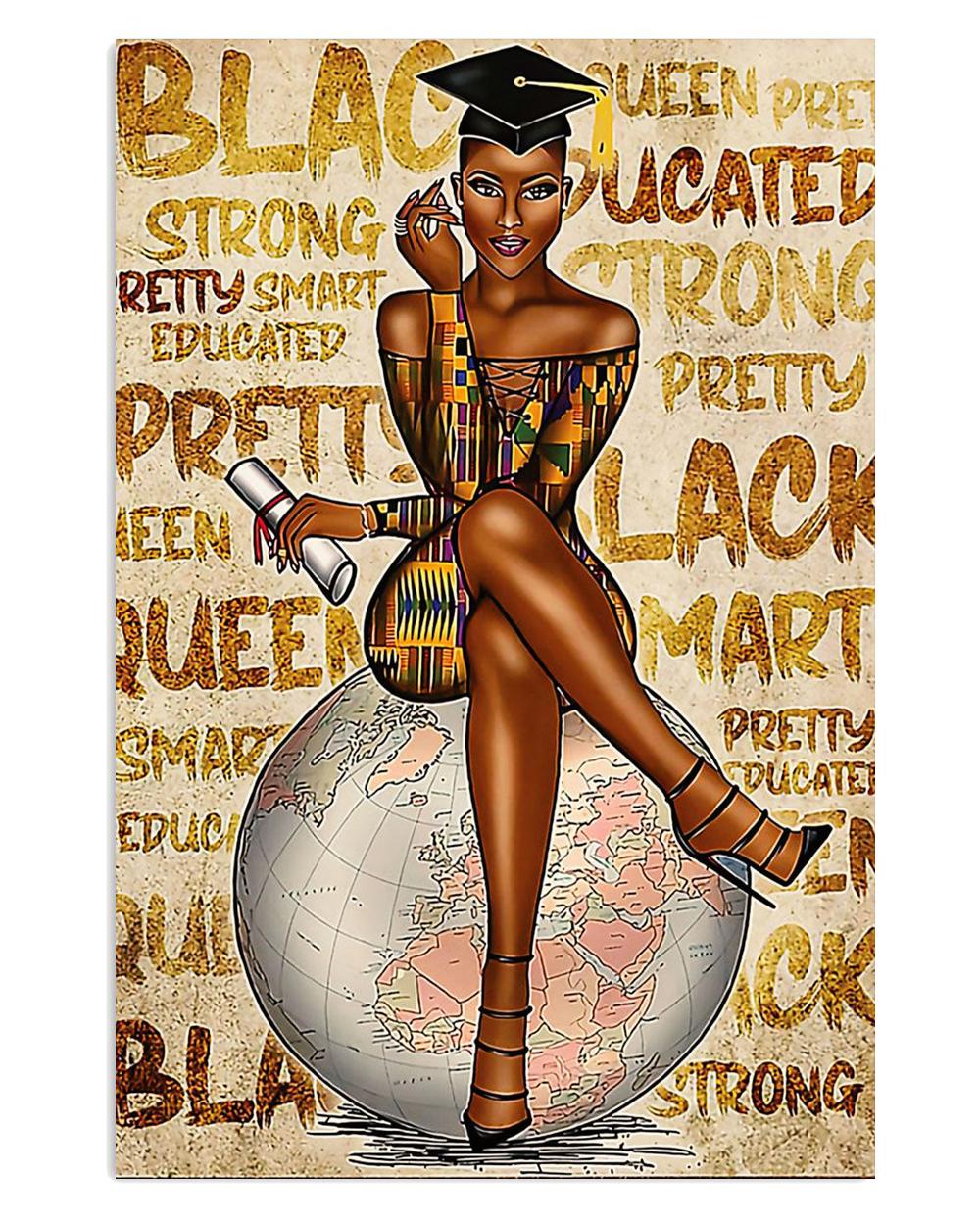 African American Afro Juneteenth Day Smart Black Queen Educated Poster