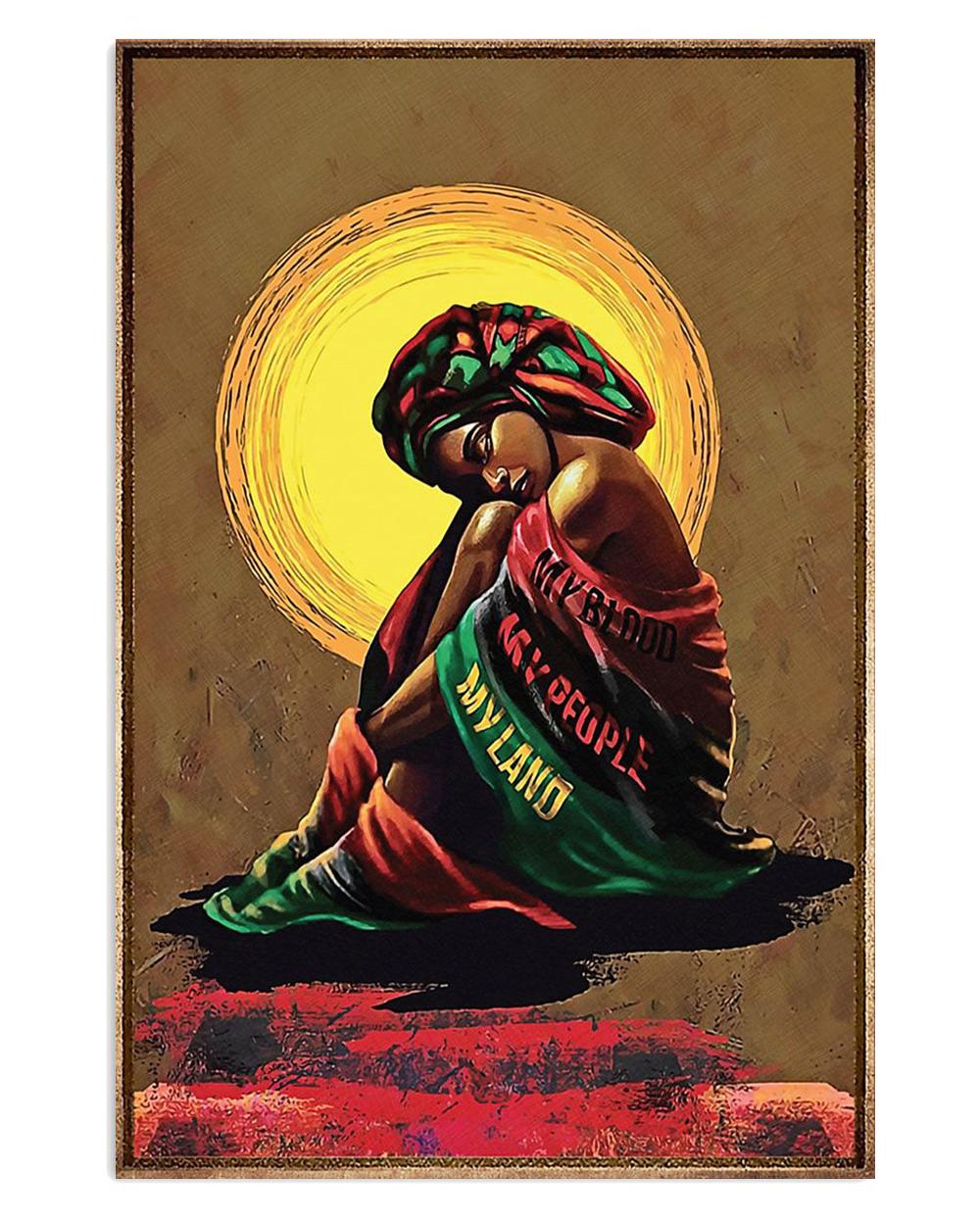 African American Afro My Blood My People Black Girl Poster