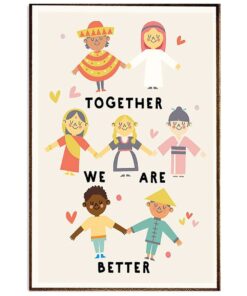 African American Afro Together We Are Better Different Cultures Poster