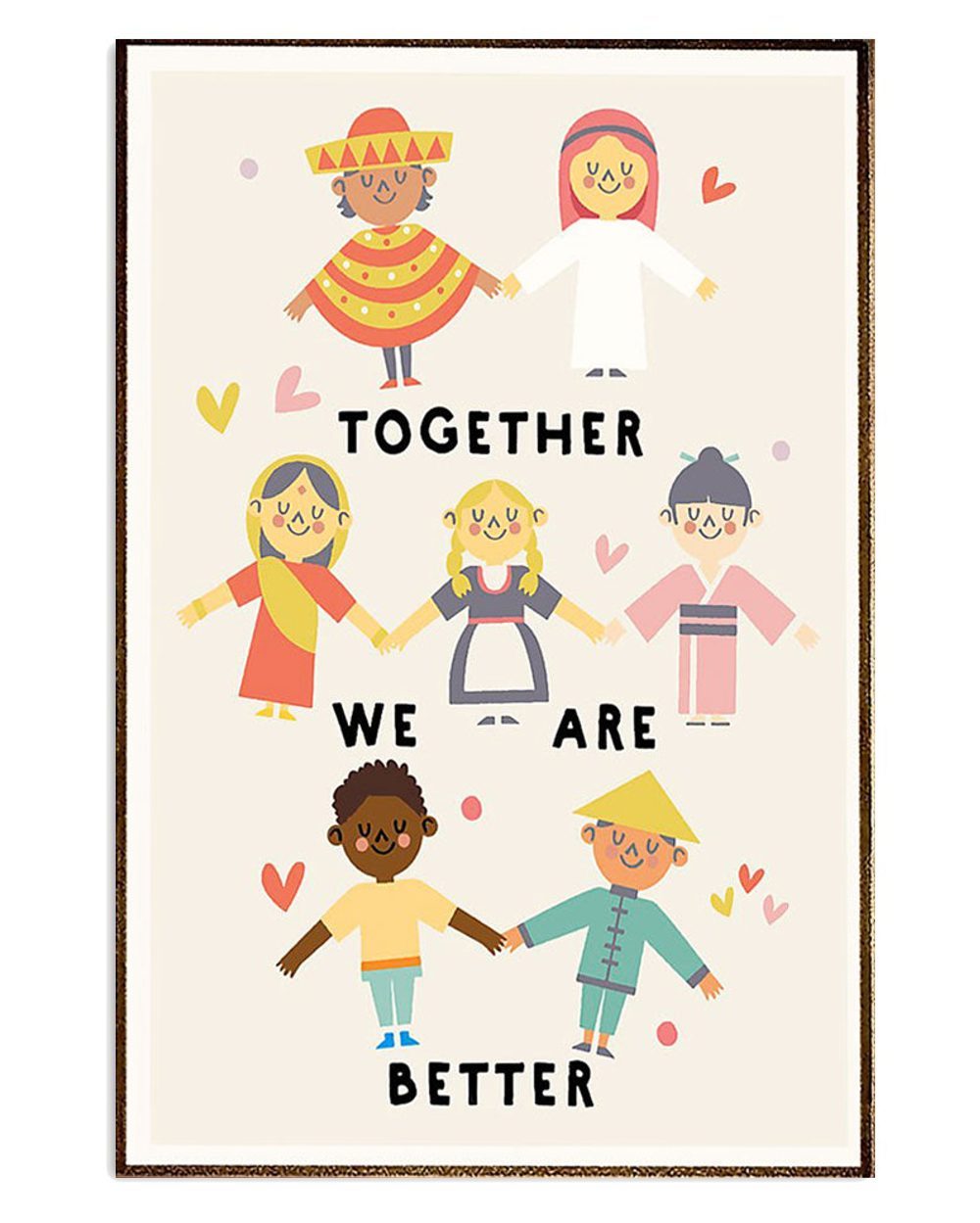 African American Afro Together We Are Better Different Cultures Poster