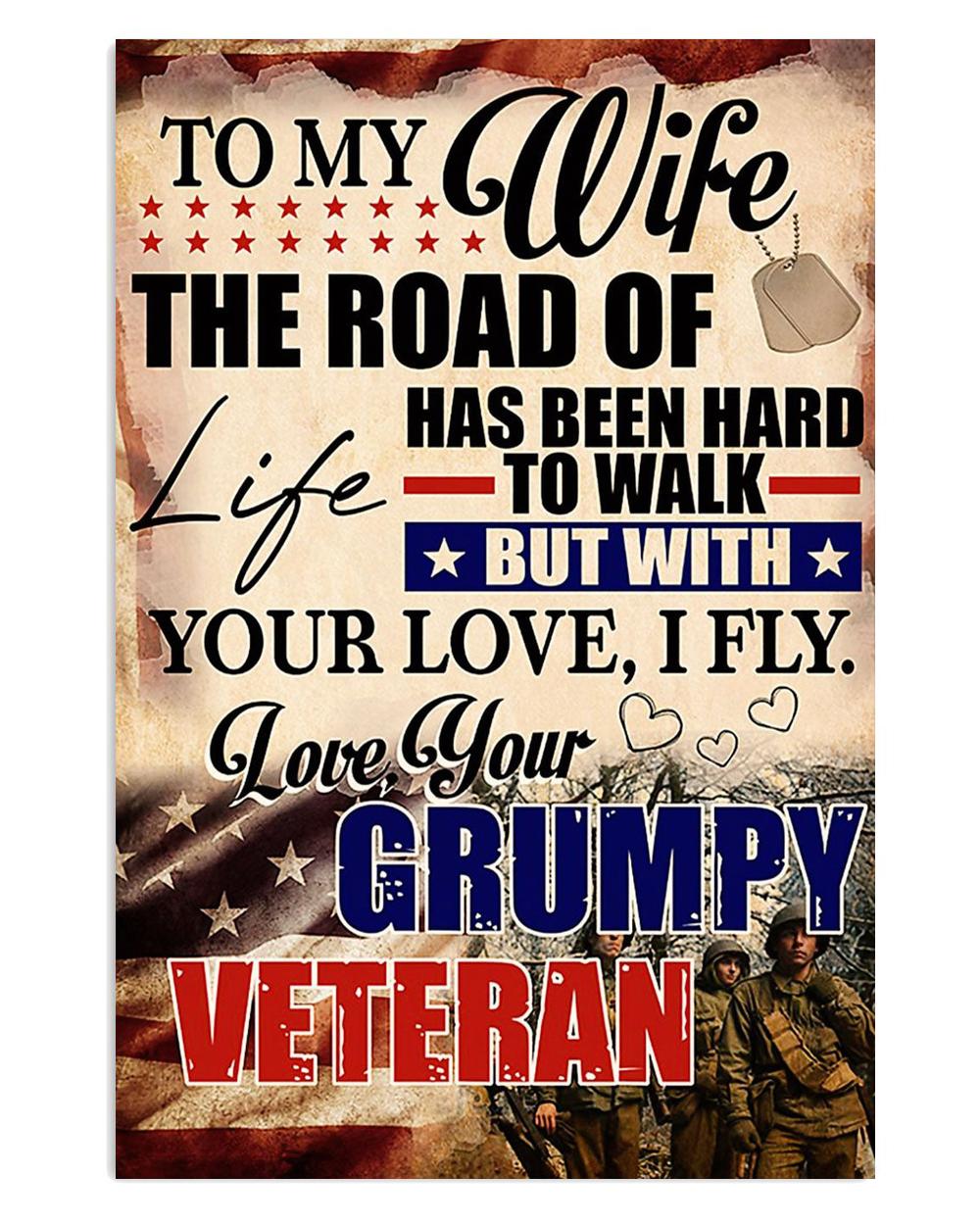 American Veteran From Husband To Wife Us Navy Army Poster