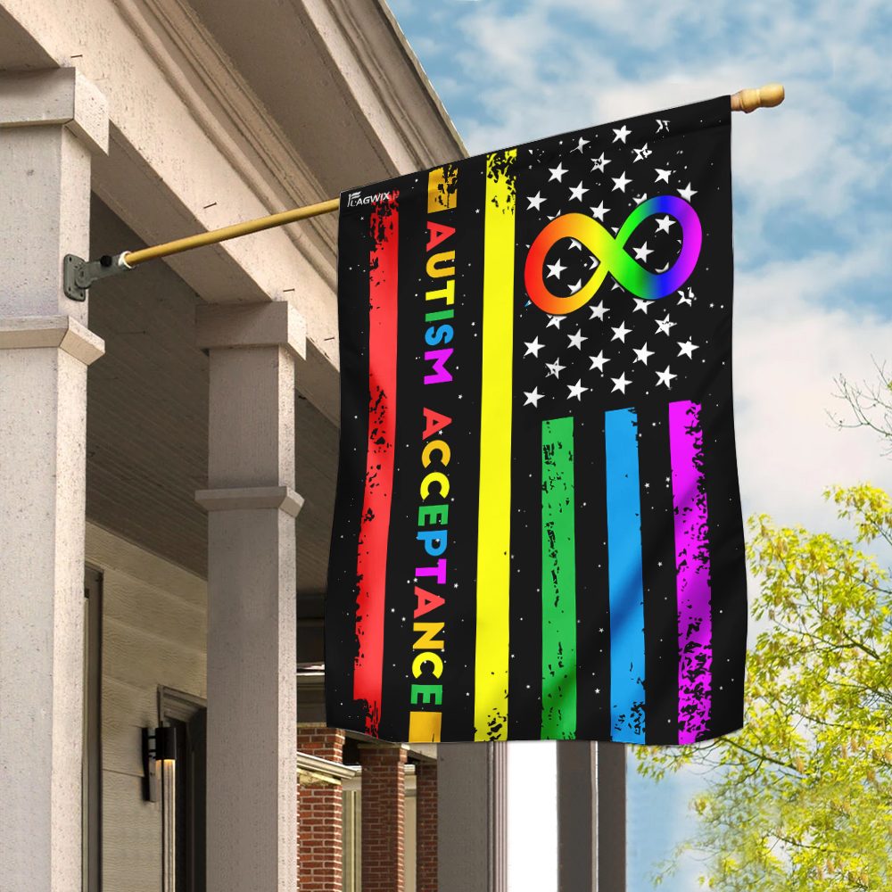 Autism Acceptance The Rainbow-colored Infinity Flag