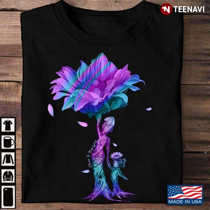 Awesome Mother Daughter Sunflower Choose To Keep Going Suicide AwarenessShirt