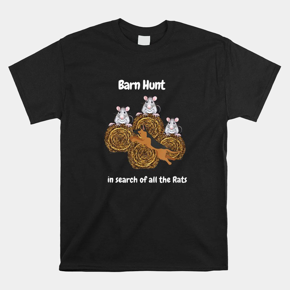 Barn Hunt In Search Of Rats With Tan German Shepherd Shirt