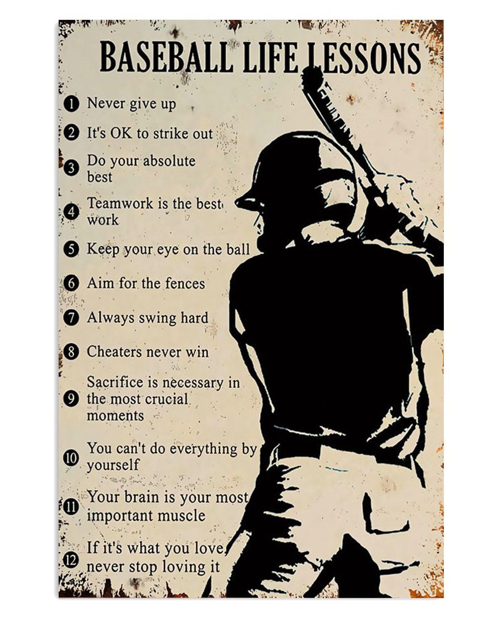 Baseball Baseball Life Lessons Gift For Baseball Player Poster